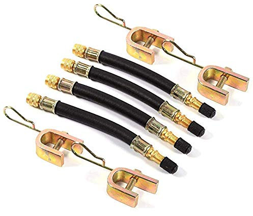 HPiano Reifen Ventilverlängerung 4 stücke 180mm Flexible Rubber Reifenventilverlängerung, 4 stücke Schellen Reifen Extender Stecker für LKW Bus RV Auto Rad Reifen Transit Adapter