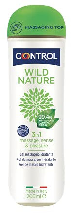 Control Wild Nature Gel Massaggio 3 in 1 A Base D'Acqua con 99,4% Di in gredienti Ad Origin e Naturale - 100% Made in Italy - 200 Ml