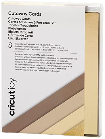 Cricut Joy Cutaway Cards | Neutrals | 10.8cm x 14cm (4.25 x 5.5) | 8-Pack | for use with Cricut Joy