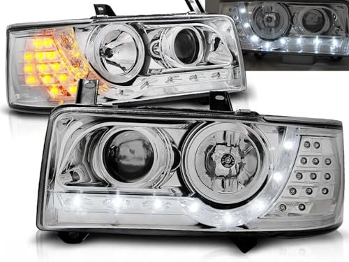 CR-Lights Led Scheinwerfer in chrom für VW T4 Bus 1990-2003 kurzer Vorderwagen