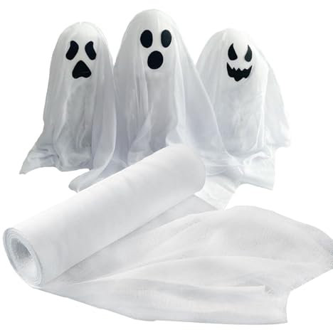 Musselin Tücher zum Kochen, Käsetuch Baumwollstoff Filtertuch 90cmx200cm Seihtuch Weiß Küche Passiertuch Gaze stoff Filtertuch Filter Cloth Käsetuch für Butter Backen Halloween deko