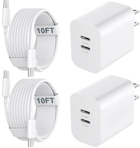 iPhone 17 16 15 Charger Fast Charging Cord 10FT Long USB C Charging Cable with 20W Type C Charger Block for iPhone 17 Pro Max/17 Pro/17/Air, 16 15 Pro Max/16 15 Pro/16 15,iPad Pro/Air, Android Phone