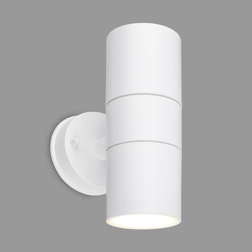 BRILONER - Applique IP54 Antischizzo e Antipolvere, Portalampada GU10, Max. 7W, Lampada Esterna, Proiettore, Illuminazione da Parete, 16x7,5x11 cm, Bianco
