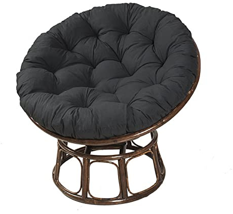 YeGang Papasan Coussins de Chaise Ronds, Doux Épais Coussin Fauteuil Papasan Coussin Fauteuil Rotin pour Jardin ExtéRieur, Balcon Et Salon (120x120CM,Le Noir)