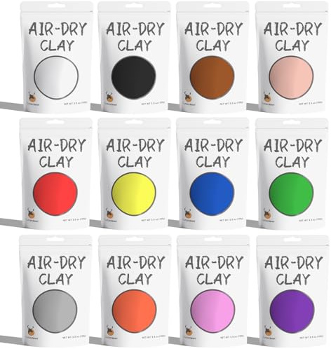 Cutedeer Air Dry Modeling Clay - 12 Colors, 2.6lb Soft Foam Molding Clay, DIY Creative for Kids Adults Arts & Crafts Project Supplies(2.6lb - 12 Colors)