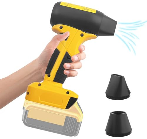 JJFX Compressed Turbo Blower for Dewalt 18V XR Battery, Jet Violent Fan 4-Speed Max 130000RPM Wireless High Speed Handheld Fan for Air Duster Cleaner, Keyboard Cleaning, Drying, Leaf Blower, BBQ