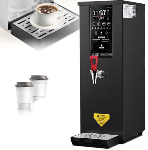 Calentador de agua de encimera con calentamiento por pasos, calentador de agua comercial para bebidas calientes, ideal para tiendas de té con leche y hoteles. Calentador de agua con temporizador,Black