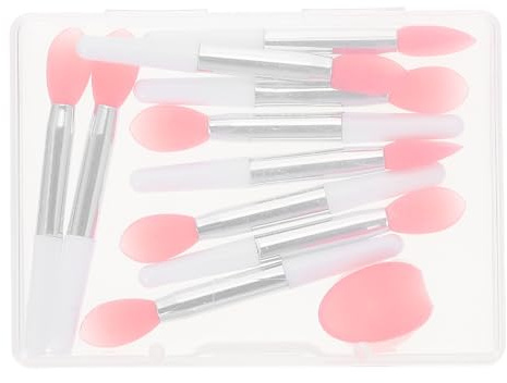 SOESFOUFU Juego de Herramientas de Silicona para Maquillaje Labial Pincel Aplicador y Espátula para Mascarilla de Labios en Color Rosa para Uso Diario y Profesional
