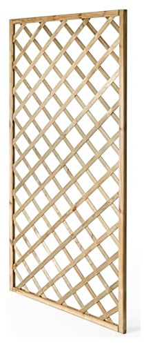 Traliccio In Legno Di Pino Impregnato Pannello Divisorio Griglia Per Giardino Balcone E Terrazza Supporto Decorazione Per Piante Rampicanti Privacy Outdoor 90 x 180 Cm Legno Naturale