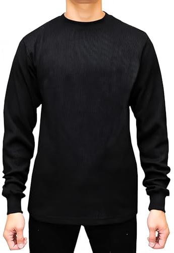 Access Men's Heavyweight Long Sleeve Thermal Crew Neck Top Black 4X