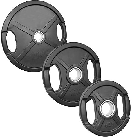 POWER-XTREME Hantelscheibe | Gewichtsscheibe mit 2 Grifflöchern | 50mm | Gusseisen/gummiert (1.25kg)