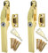 White Hinge Pack of 2 Polished Brass Locking Casement Fasteners 125mm Long