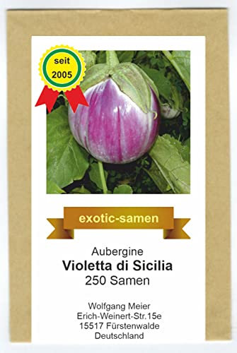 Aubergine - Eierfrucht - Violetta di Sicilia - mittelfrüh - samenfeste Sorte - 250 Samen