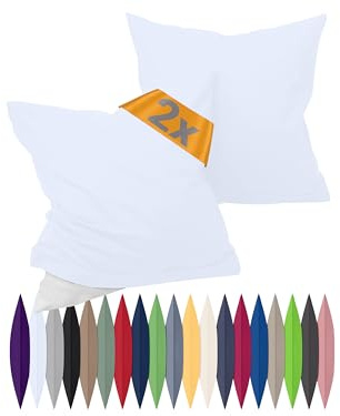 npluseins Renforcé-Kissenbezüge im Doppelpack - 100% bomull - enkelt och ädelt 698.898, 30 x 50 cm, vit