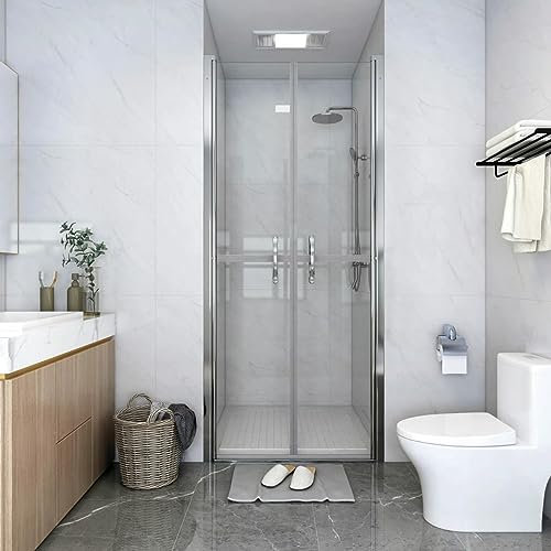 BaraSh Puerta de Ducha Transparente ESG 86x190 cm Mamparas De Ducha Plegable