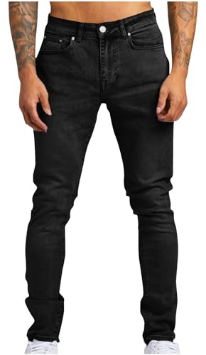 Pantalones Vaqueros Hombre Elástico Casual Moda Jeans Slim Fit Skinny Fitness Ropa de Hombre Talla Grande XS-5XL