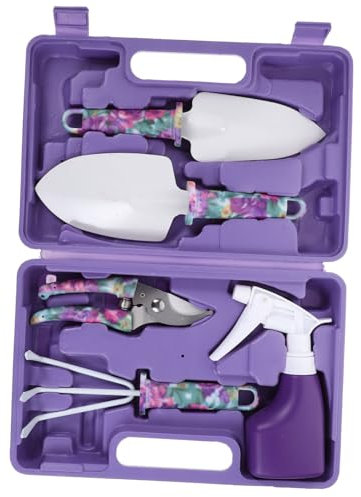 MERRYHAPY Set Giardinaggio Mini Kit Attrezzi Da Giardinaggio Include Pala Rastrello Cesoie Spruzzatore Per Piante
