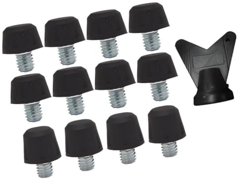 12 pezzi chiodi per scarpe da calcio chiodi per scarpe da calcio comodi 8 mm 11 mm con chiave inglese tacchetti da rugby per scarpe da ginnastica, Nero