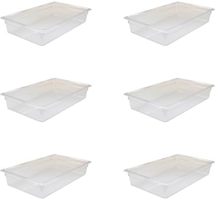 AcMax 6 contenitori per gas GN 1/1 in policarbonato, 16 litri, profondità 100 mm, Gastronorm