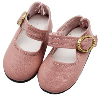 Luckywaqng 1 Paar Puppenschuhe, verstellbare Schnalle, süßes tragbares, exquisites Accessoire, Puppen-Anziehsachen, stilvolle 15 cm große, aus Baumwolle gefüllte Idol-Schuhe, Stiefel, (Pink, S)