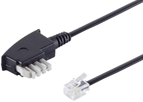 1aTTack.de 1 x 3,0 m – TAE-N till RJ11 6/4 telefonkabel 6P4C anslutningskabel med internationell beläggning för telefonsvarare fax modem