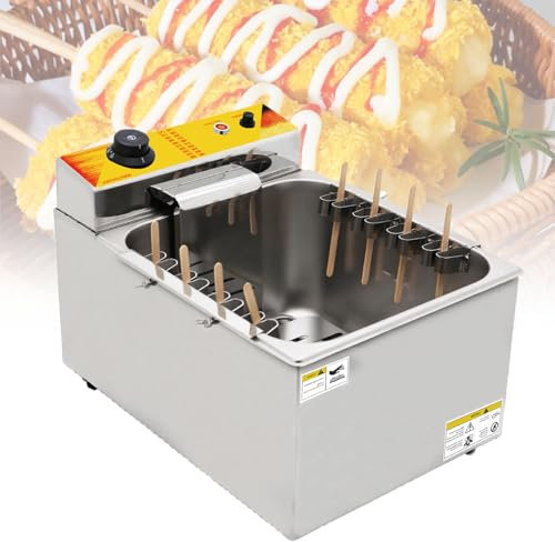 Freidora eléctrica para hacer perritos calientes, 12 l, gran capacidad, para queso, mozzarella y palitos de perrito caliente, para restaurante