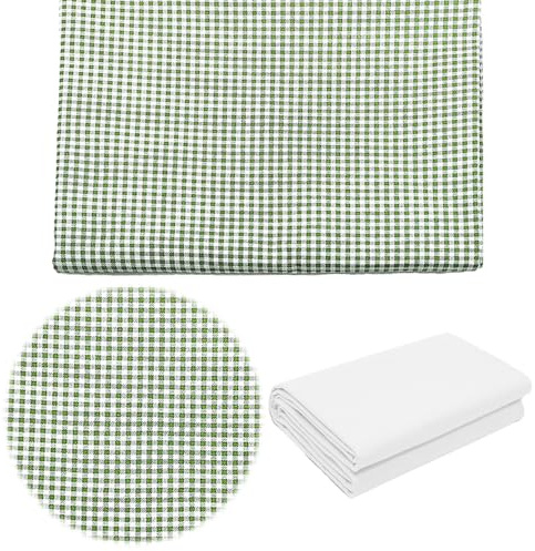 Tela De Algodón a Cuadros Vendida Por Metro De 100 cm x 160 cm-Verde