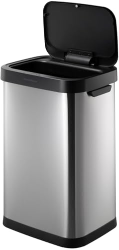 Nyxi 50L Smart Kitchen Bin with Auto Open & Close, Motion Sensor, Induction Lid, Infrared Technology, Removable, Sleek Compact Design for Home, Office, Kitchen Use Non-Skid Mats, Battery Not Included