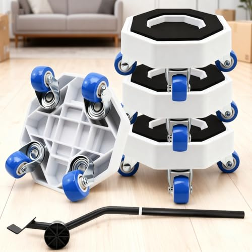 ULIKEUS Furniture Mover with Wheels Heavy Duty Furniture Lifting and Moving Tool Set 360° Rotating Sliders Transport Roller Dolly for Sofa Bed Cabinet 350kg Max Load Capacity Moving Furniture Tool Set