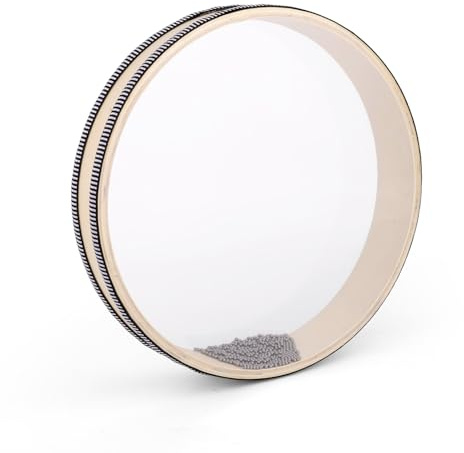 Tambor Océano, Tambor Mar Instrumento Sanación Sonora para Meditación Yoga Baño Sonido con Caja Madera Dura & Cuentas Olas para Relajación Educación Musical Escuela (25,5cm)