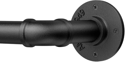 Mavivegue Gardinenstange Schwarz, Deckenmontage, 90-244 cm, Industrie