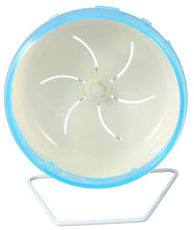 Didiseaon Rueda de Ardilla Silenciosa con Soporte 22 CM Azul Juguete para Mascotas Pequeños como Ardillas y Erizos Material Plástico Seguro y Fácil de Limpiar