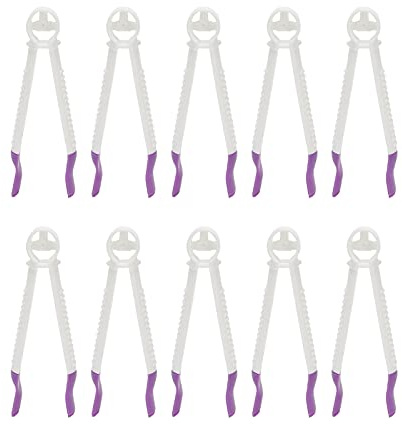 Walfront 10 Clips de Encaje para Tartas, Herramienta de Plástico para Fondant, Pinzas Multiusos para Decoración de Tartas y Glaseado Alisado en Repostería casera.