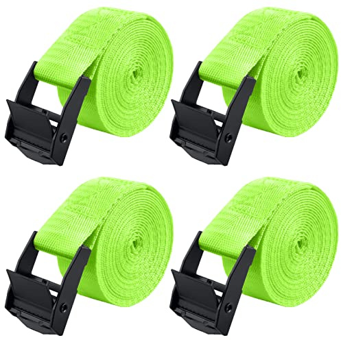 Azarxis Justerbar bagagerem 25 mm 4 stycken spännband med bagagespännen (01 ljusgrön - 4 stycken, 1 m)