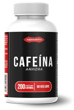 KENYATH Cafeína Anhidra Pura, 200mg por 2 Cápsulas, Suplemento para Energía y Foco Mental, 60 Cápsulas Veganas