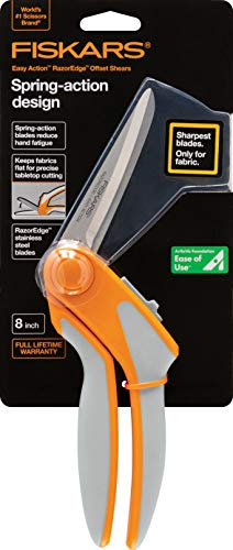 Fiskars 190850 RazorEdge - Tijeras de tela de fácil acción de 8 pulgadas para corte de mesa de acero inoxidable