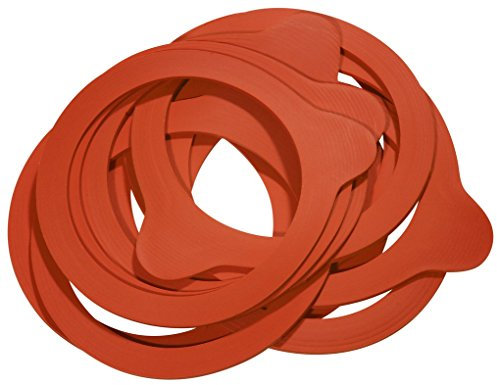 Weck Einkochringe aus hochwertigen Naturkautschuk - passend für Weck Gläser mit 80 mm Durchmesser - 10 Stück, Rot