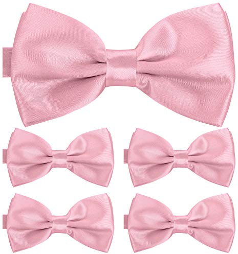 BomGuard Herrfluga set med 5 rosetter för män kostym dam bowtie, ROSA, En Storlek