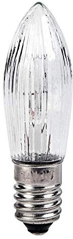 Set di 10 candele decorative a forma di candela conica e lampadine LED di ricambio per luci e arco, bianco caldo, E10, 3 W (12 V)