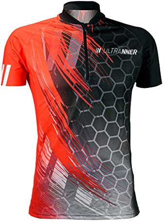 ULTRANNER - BERNIA | Maillot de Cyclisme Technique à Manches Courtes pour Homme - Maillot Ultra-Léger, Transpirable et Adapté aux Sports - Couleur Rouge - Taille M