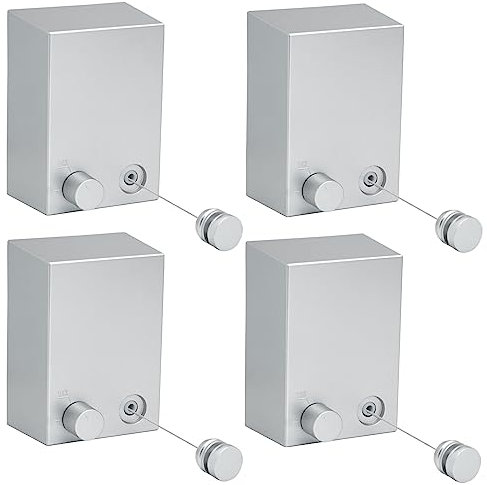 MUALROUS 4 Sätze Wäscheleine Ausziehbar Einstellbare Dichtheit Einziehbare 4,2 m Wäscheleine An Der Wand Befestigte Hochleistungs-Wäscheleine Für Den Innenbereich Bis Zu Lange Wäscheleine