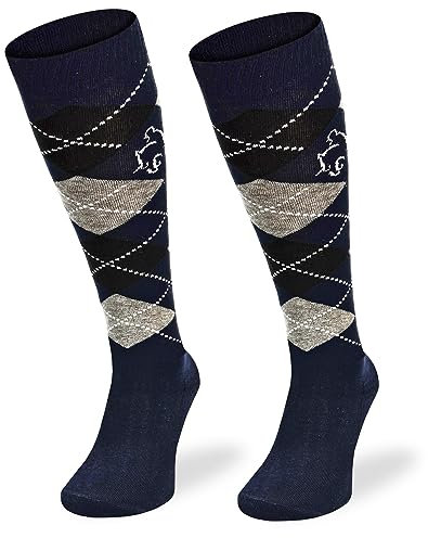 SKIETY Baumwollsocken – Reitsocken Damen & Kinder – Reitsachen Mädchen – Unisex Erwachsene – Outdoor Enthusiasten – 1 Stück – Blau – 35-38