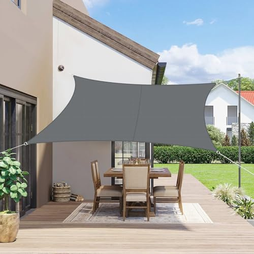 SUNNY GUARD Sonnensegel Wasserdicht 2x3m Rechteckig Sonnenschutz Wetterschutz Segel Baldachin UV Schutz für Balkon Terrasse Garten, Grau Anthrazit