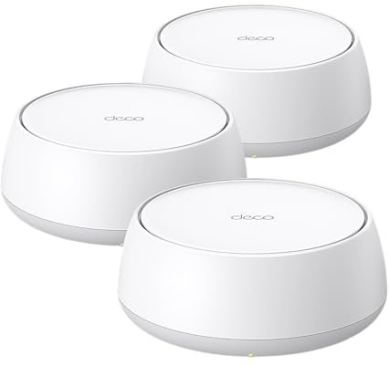TP-Link Deco BE25 WiFi 7 Mesh WLAN(3 Pack), BE3600 Dual-Band, 2 x 2.5 Gbit/s Port für Jede Einheit, WPA3, 4 Streams, 160 MHz Kanäle, Gästenetzwerk, HomeShield, Empfohlen für Häuser mit 4-6 Zimmern