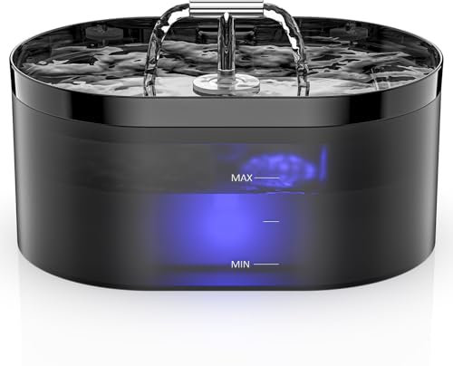 Nenozi Cat Water Fountain for Drinking, 2.2L Automatic Dog Drinking Fountain with Super Silent Pump and Activated Carbon Filter Fountain Water Bowl for Pets