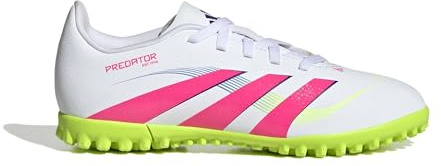 adidas Kids Club Junior Astro Turf Football Boots White/Pink 4.5 UK Child
