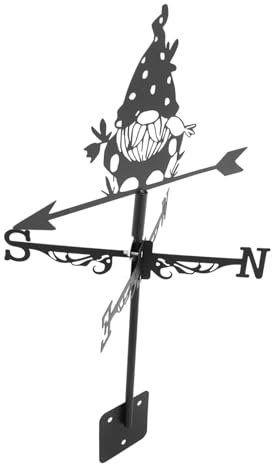 Toddmomy Girouette De Jardin Nain Fer Indicateur De Direction du Vent pour Toit Extérieur Patio Et Jardin