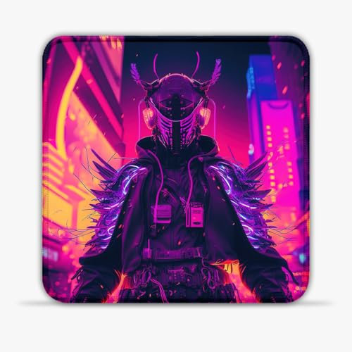 LJSPTU Gaming Mouse Pad warrior Portable 20x20cm Cloth Gaming Mouse Pad Stitched Edges Foldable Non-Slip Base 360° Smooth Tracking for Esports, Compact for Travel Gaming Setup