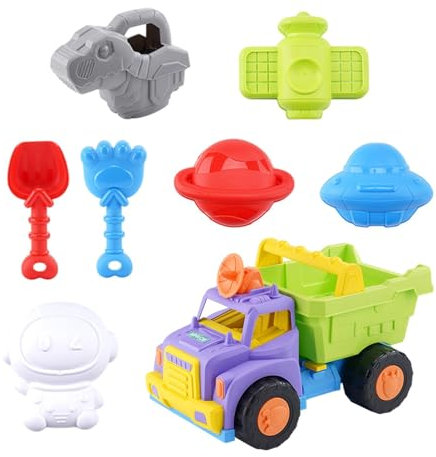 Generisch Reisenstrandspielzeug, Kids Beach Toys | Multiple Sand Castle Truck Set für Alter 1-8,Cartoon Spielzeugfahrzeuge Outdoor Strandspielset für Mädchen