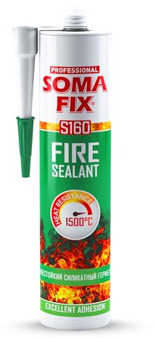 Fire Cement - Ready Mixed Cement, 1500°C Heat Resistant, 310ml Black Fire Sealant for Fireplace, Stove, Boiler, Chimney, Grills, Furnace